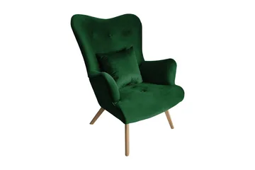 Skandynawski Fåtölj - Sammet/Grön - Möbler - Fåtölj & stolar - Fåtölj - Sammetsfåtölj