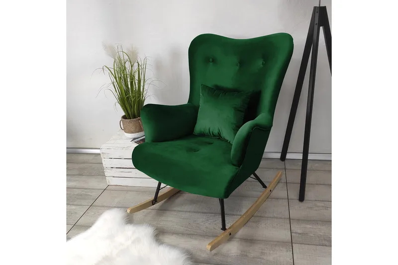 Skandynawski Fåtölj - Sammet/Grön - Möbler - Fåtölj & stolar - Fåtölj - Sammetsfåtölj