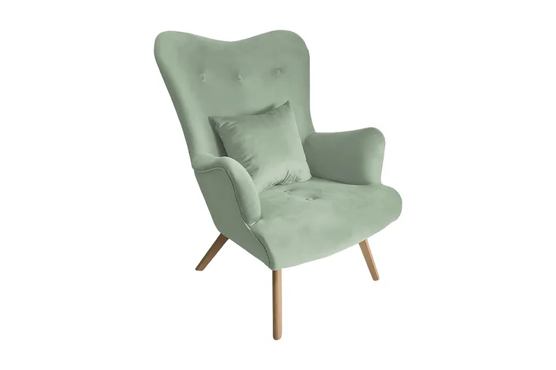 Skandynawski Fåtölj - Sammet/Grön - Möbler - Fåtölj & stolar - Fåtölj