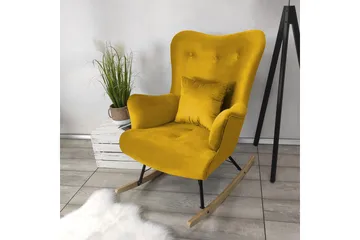 Skandynawski Fåtölj - Sammet/Gul - Möbler - Fåtölj & stolar - Fåtölj - Sammetsfåtölj