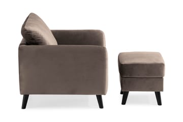 Trend Fåtölj med Fotpall - Mullvad Sammet - Möbler - Fåtölj & stolar - Fåtölj - Fåtölj med fotpall