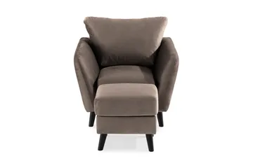 Trend Fåtölj med Fotpall - Mullvad Sammet - Möbler - Fåtölj & stolar - Fåtölj - Sammetsfåtölj