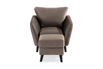 Trend Fåtölj med Fotpall - Mullvad Sammet - Möbler - Fåtölj & stolar - Fåtölj - Fåtölj med fotpall