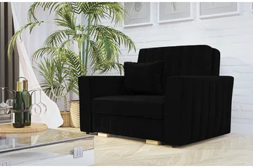 Upperud Bäddfåtölj - Svart - Möbler - Fåtölj & stolar - Fåtölj - Sammetsfåtölj