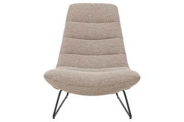 Sammo Modern Fåtölj i Tyg med Metallunderrede - Beige - Möbler - Fåtölj & stolar - Fåtölj