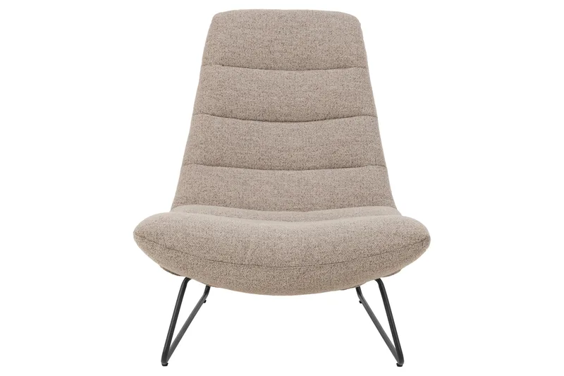 Sammo Modern Fåtölj i Tyg med Metallunderrede - Beige - Möbler - Fåtölj & stolar - Fåtölj