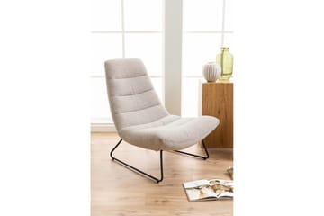 Sammo Modern Fåtölj i Tyg med Metallunderrede - Beige - Möbler - Fåtölj & stolar - Fåtölj