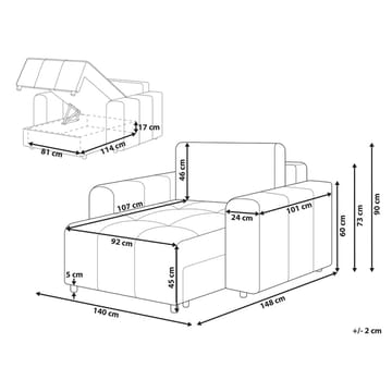 Schäslong Innvik - Brun - Möbler - Soffa - Modulsoffa - Övriga moduler till modulsoffa
