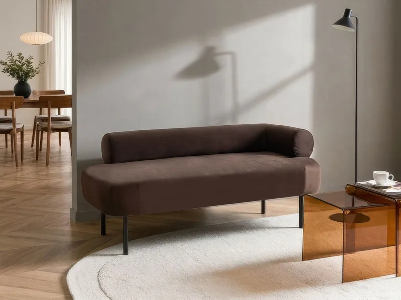 Schäslong Mirmande Högervänd - Mörkbrun - Möbler - Soffa - Sammetssoffa