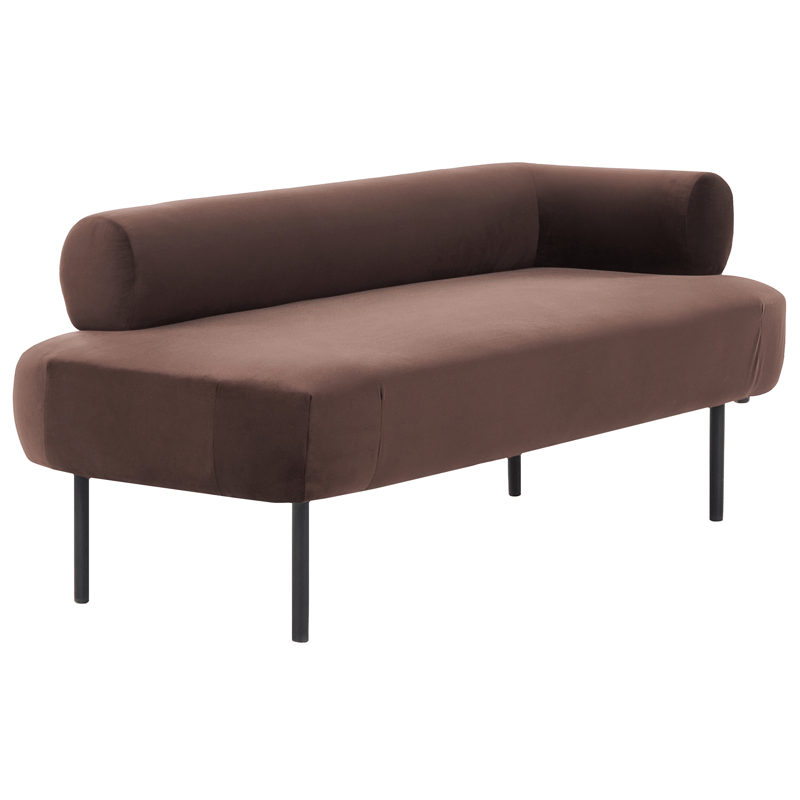 Schäslong Mirmande Högervänd - Mörkbrun - Möbler - Soffa - Sammetssoffa