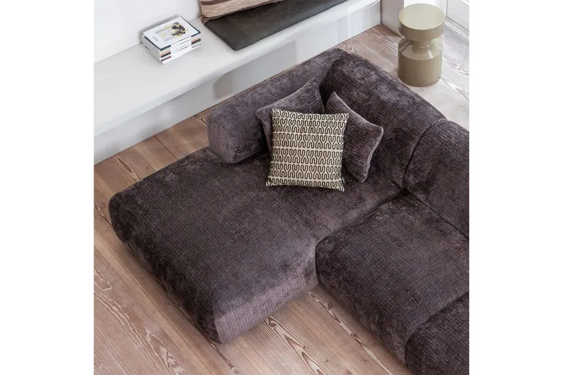 Schäslong Moln - Varmbrun, Varm Brun, Vänster - Möbler - Soffa - Divansoffa & schäslongsoffa