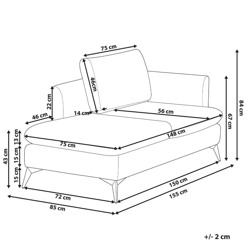 Schäslong Sievoz - Grå, svart/Högervänd - Möbler - Fåtölj & stolar - Fåtölj - Liggfåtölj