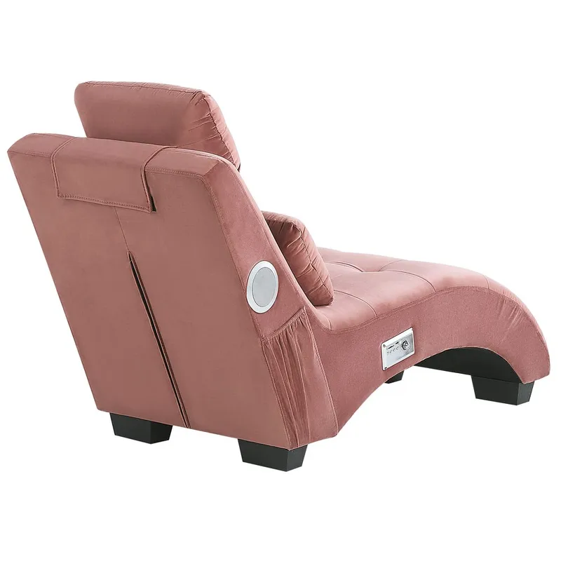 Schäslong Simorre - Rosa, svart, silver - Möbler - Fåtölj & stolar - Fåtölj - Liggfåtölj