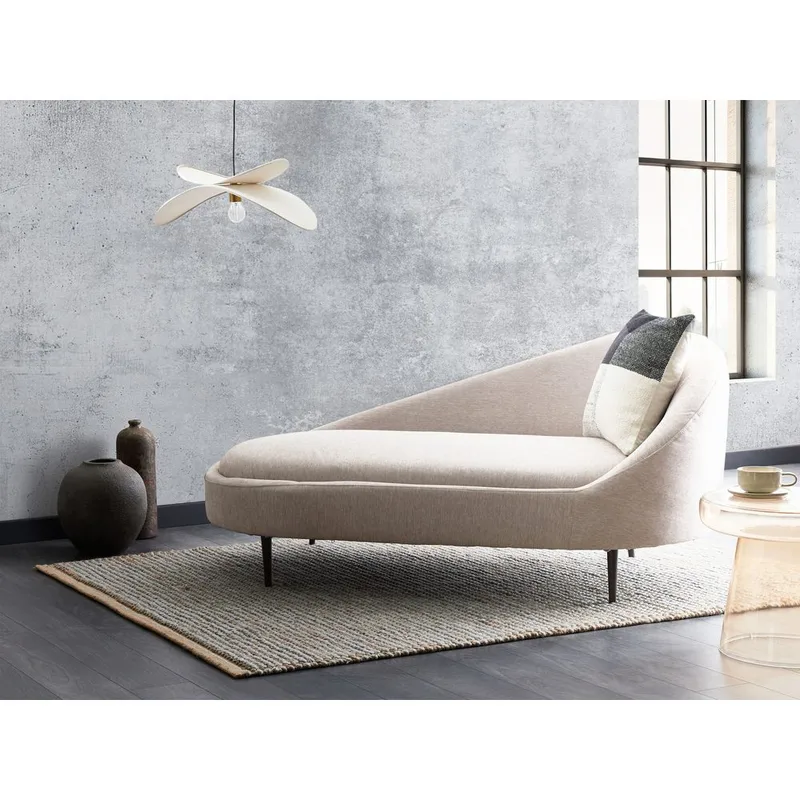 Schäslong Valreas - Beige, svart/Högervänd - Möbler - Fåtölj & stolar - Fåtölj - Liggfåtölj