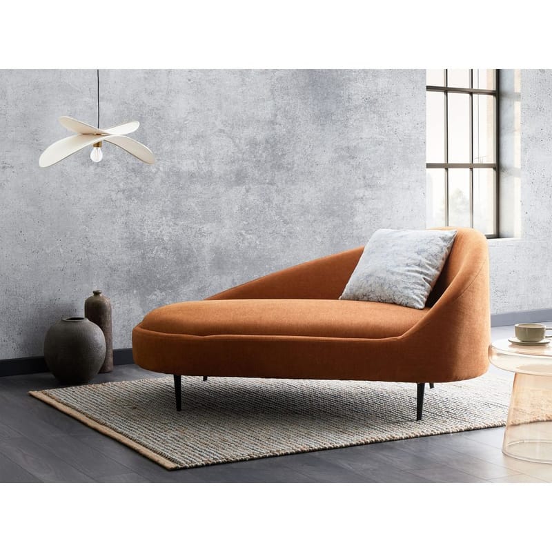 Schäslong Valreas - Orange, svart/Högervänd - Möbler - Fåtölj & stolar - Fåtölj - Liggfåtölj