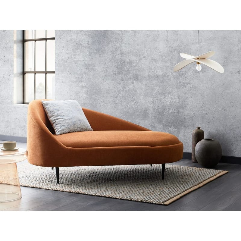 Schäslong Valreas - Orange, svart/Vänstervänd - Möbler - Fåtölj & stolar - Fåtölj - Liggfåtölj