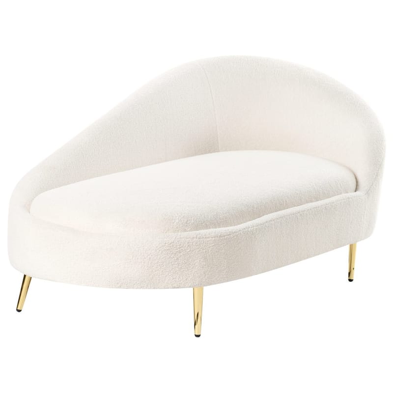 Schäslong Valreas - Vitt, guld/Högervänd - Möbler - Fåtölj & stolar - Fåtölj - Liggfåtölj