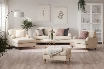 Howard Lyx Divanfåtölj - Beige - Möbler - Fåtölj & stolar - Fåtölj - Schäslongfåtölj & divanfåtölj