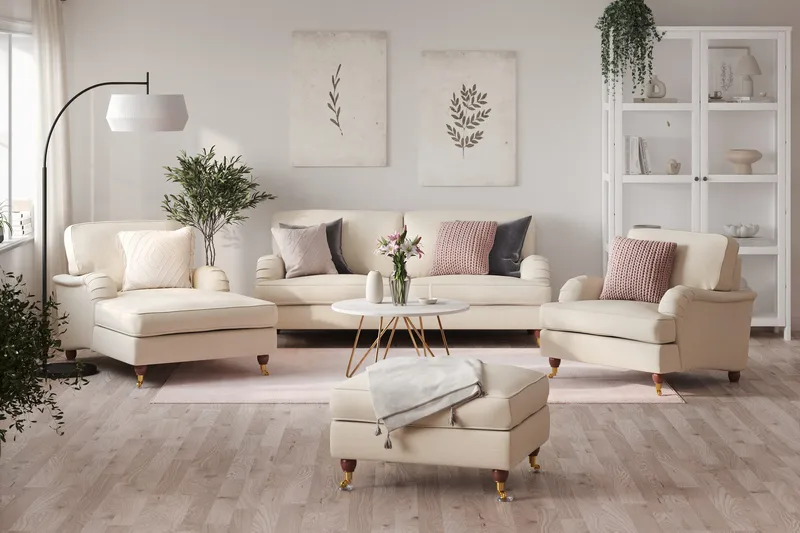 Howard Lyx Divanfåtölj - Beige - Möbler - Fåtölj & stolar - Fåtölj - Schäslongfåtölj & divanfåtölj