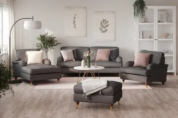 Howard Lyx Divanfåtölj - Mörkgrå - Möbler - Fåtölj & stolar - Fåtölj - Schäslongfåtölj & divanfåtölj