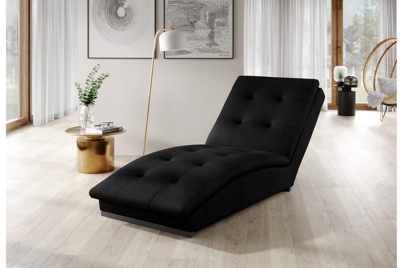 Manwi Schäslongfåtölj, Svart