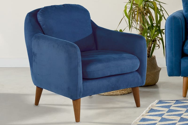 Sheku Fåtölj med Armstöd - Blå - Möbler - Fåtölj & stolar - Fåtölj