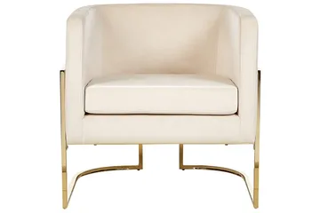 Fåtölj Sirkka - Beige, guld - Möbler - Fåtölj & stolar - Fåtölj