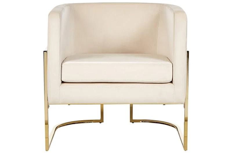 Fåtölj Sirkka - Beige, guld - Möbler - Fåtölj & stolar - Fåtölj