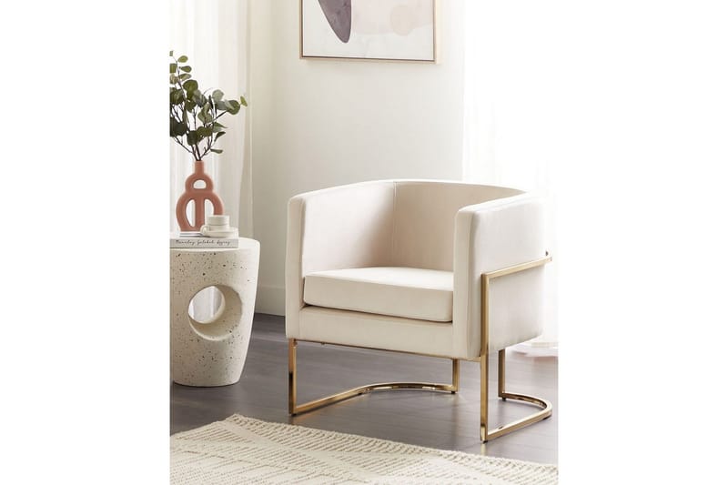Fåtölj Sirkka - Beige, guld - Möbler - Fåtölj & stolar - Fåtölj