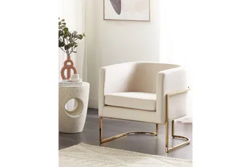 Fåtölj Sirkka - Beige, guld - Möbler - Fåtölj & stolar - Fåtölj