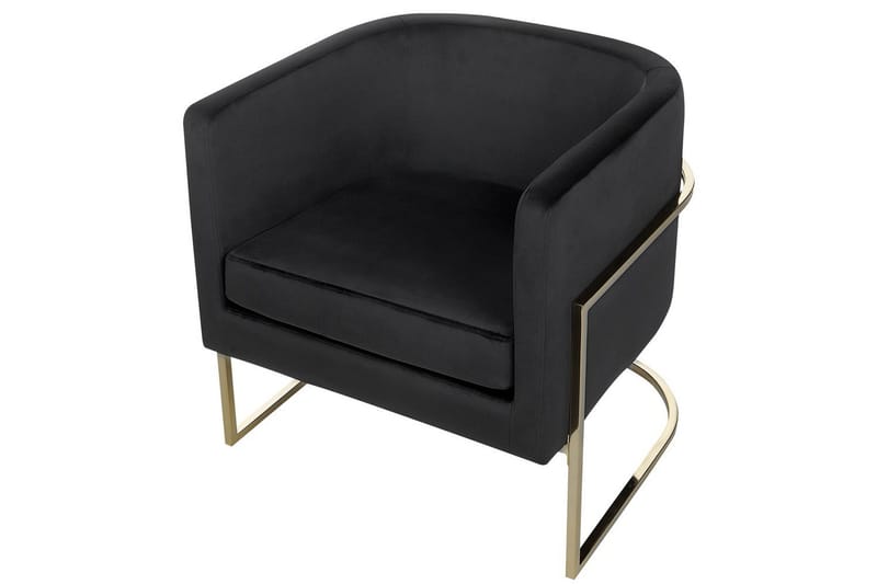 Fåtölj Sirkka - Svart, guld - Möbler - Fåtölj & stolar - Fåtölj