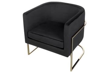 Fåtölj Sirkka - Svart, guld - Möbler - Fåtölj & stolar - Fåtölj