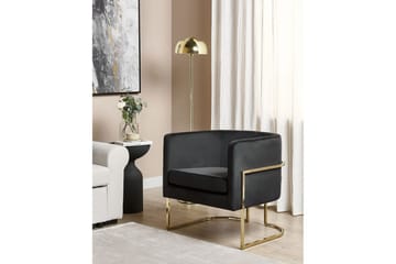 Fåtölj Sirkka - Svart, guld - Möbler - Fåtölj & stolar - Fåtölj