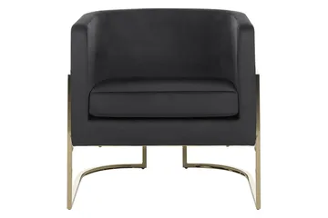 Fåtölj Sirkka - Svart, guld - Möbler - Fåtölj & stolar - Fåtölj
