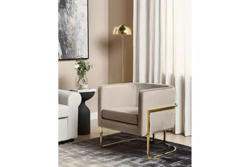 Fåtölj Sirkka - Taupe, guld - Möbler - Fåtölj & stolar - Fåtölj