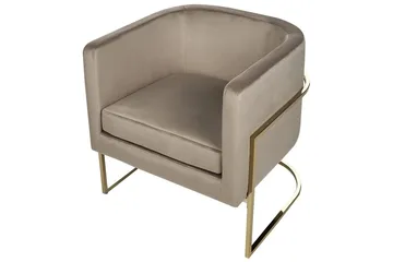 Fåtölj Sirkka - Taupe, guld - Möbler - Fåtölj & stolar - Fåtölj