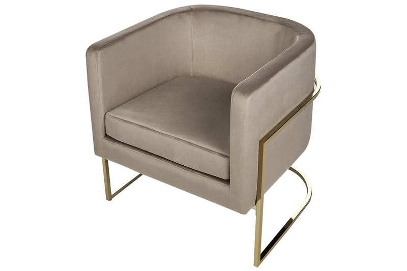 Fåtölj Sirkka - Taupe, guld - Möbler - Fåtölj & stolar - Fåtölj