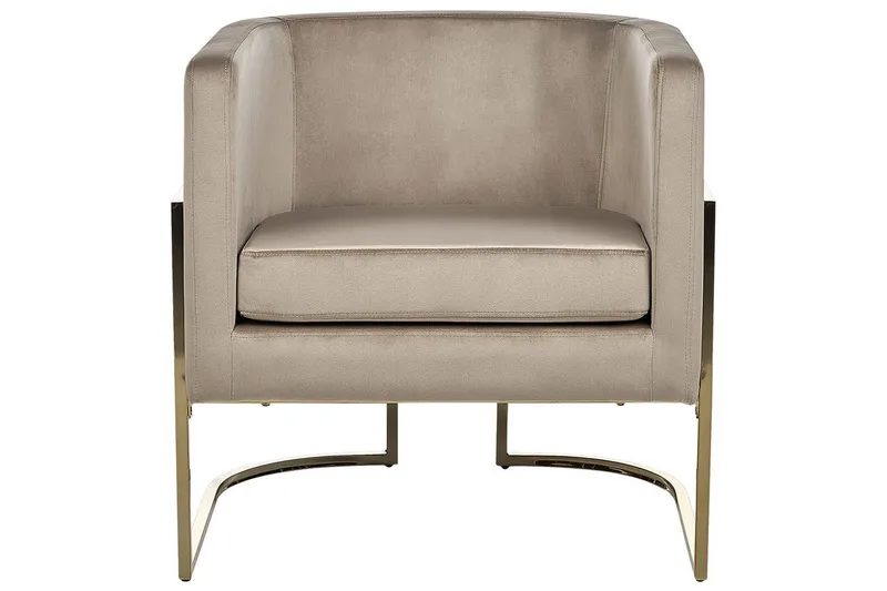 Fåtölj Sirkka - Taupe, guld - Möbler - Fåtölj & stolar - Fåtölj