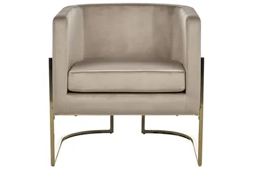 Fåtölj Sirkka - Taupe, guld - Möbler - Fåtölj & stolar - Fåtölj