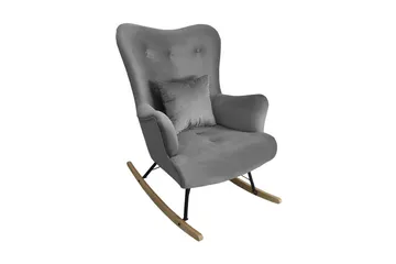 Skandynawski Fåtölj - Sammet/Grå - Möbler - Fåtölj & stolar - Fåtölj - Sammetsfåtölj