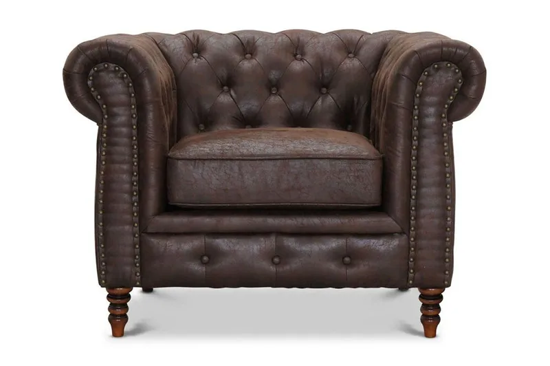 Cambridge Fåtölj - Tyg vintage brun - Möbler - Fåtölj & stolar - Fåtölj - Skinnfåtölj & läderfåtölj