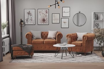 Fåtölj Chester Deluxe Vintage - Cognac - Möbler - Fåtölj & stolar - Fåtölj - Skinnfåtölj & läderfåtölj