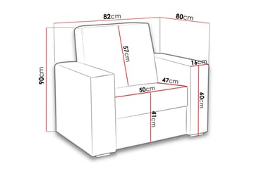 Fåtölj Lux 82x82x90 cm - Grå - Möbler - Fåtölj & stolar - Fåtölj - Skinnfåtölj & läderfåtölj