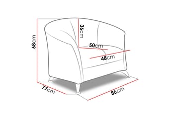Fåtölj Olier 86x77x68 cm - Röd - Möbler - Fåtölj & stolar - Fåtölj - Skinnfåtölj & läderfåtölj