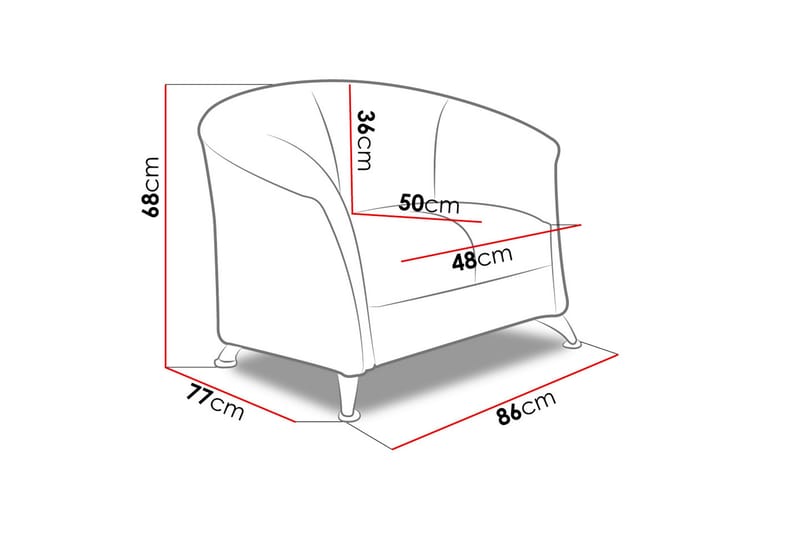 Fåtölj Olier 86x77x68 cm - Röd - Möbler - Fåtölj & stolar - Fåtölj - Skinnfåtölj & läderfåtölj
