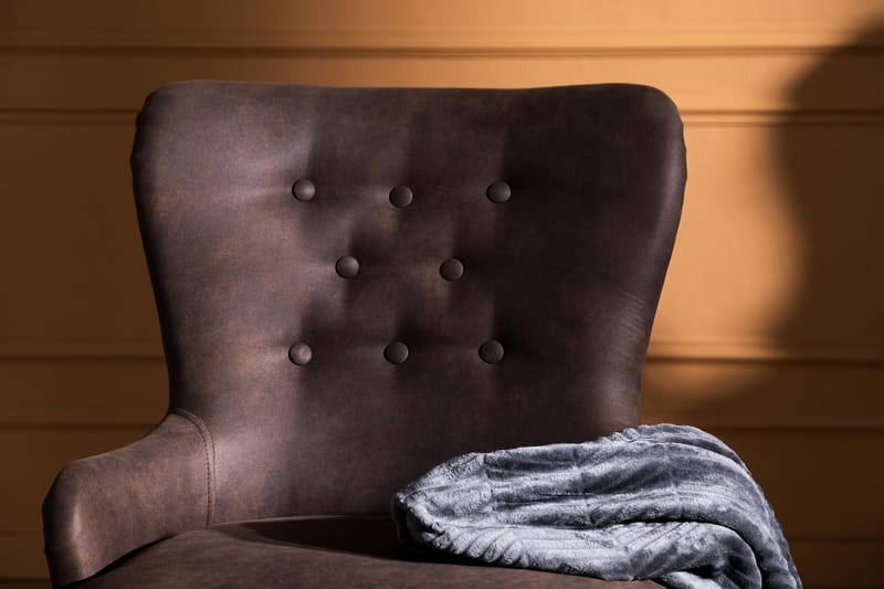 Fåtölj Thunia - Vintage Brun - Möbler - Fåtölj & stolar - Fåtölj - Skinnfåtölj & läderfåtölj