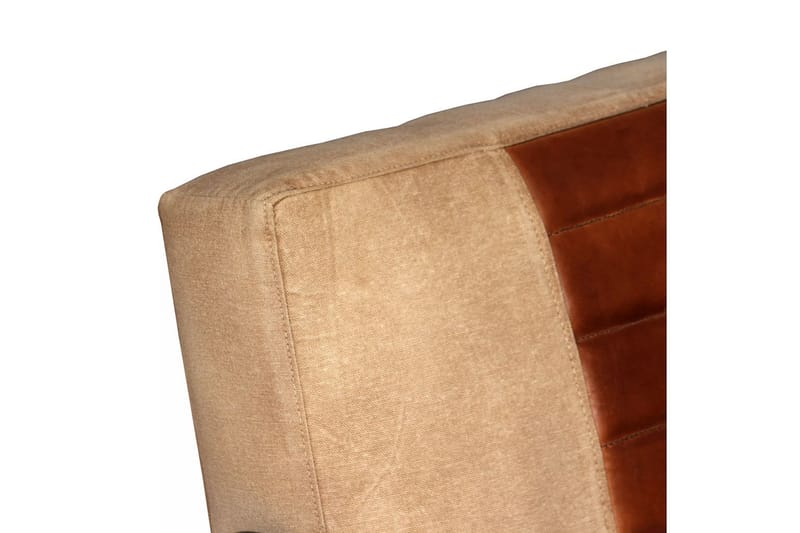 Loungefåtölj brun äkta getskinn och kanvas - Brun - Fåtölj - Skinnfåtölj & läderfåtölj