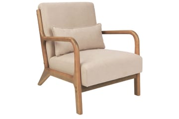 Fåtölj Skovde - Beige, ljust trä - Möbler - Fåtölj & stolar - Fåtölj
