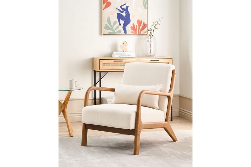 Fåtölj Skovde - Ljusbeige, ljust trä - Möbler - Fåtölj & stolar - Fåtölj