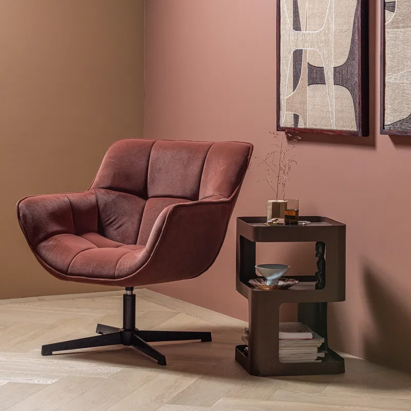 Snurrfåtölj Wibo - Vinröd - Möbler - Fåtölj & stolar - Fåtölj